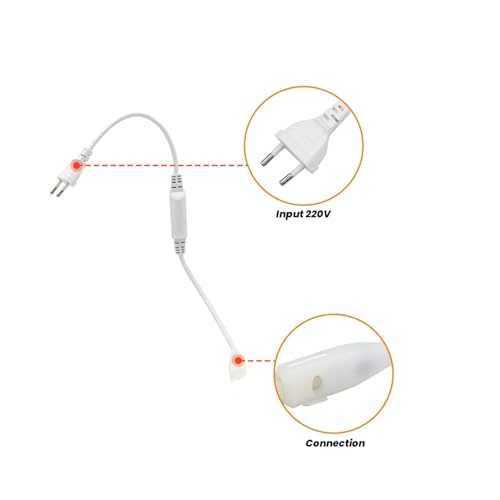 Connecteur d'alimentation 220V dimmable avec interrupteur EU pour ruban LED COB