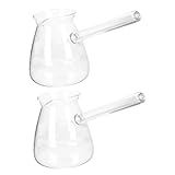 ELAYARD 2stücke Teiliges Transparenter Glaskaffeekanne Mit Seitengriff Hitzebeständige Aus Borosilikatglas Für Milch Und Tee Für Zuhause Und Büro