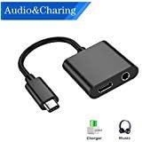 Pixel 2 Headphone Adapter, Bribass 2 in 1 USB Type C to 3.5mm Headphone Jack and Charging Adapter for Pixel 3/3 XL/2/2 XL, with Phone Call and Volume Controll