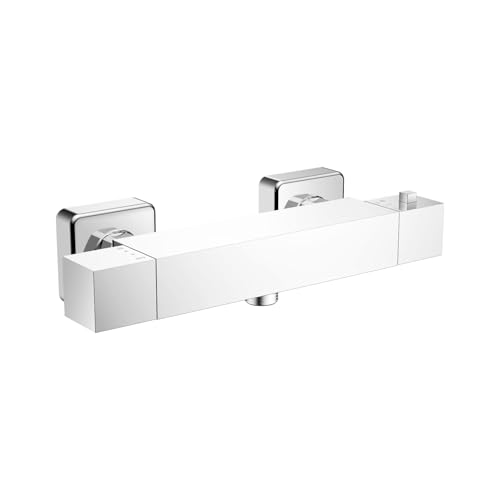 YOOZENA Thermostatic Shower Mixer,Hot & Cold Water Mixer Tap Constant Temperature Control for Bathroom,Brass Shower Mixer Bar,Chrome