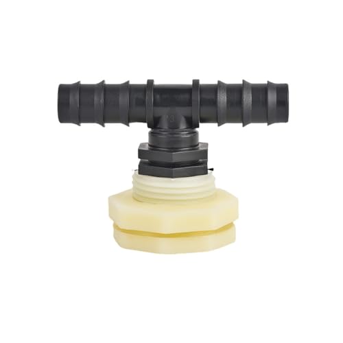Adaptador de conector de tanque de agua de mamparo de PVC de 1/2 3/4 pulgadas con conjunto de tapones de drenaje para barriles de lluvia, acuarios, I, 1 pieza
