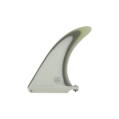 Image of UP SURF Classic Surfboard Center Single Fin Fiberglass 7 Inch - 10.25 Inch (White 8 inch)