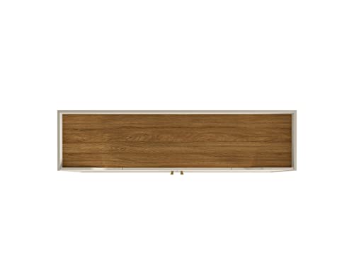 Manhattan Comfort Addie 53.54" Sideboard With 5 Shelves, Off-White And Cinnamon #TOP6
