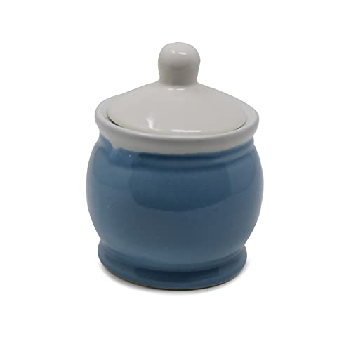 Image of The Himalayan Goods Company 300 ml Ceramic Handi, Utility Box, Tea Coffee & Sugar, Spice, Pickle & Salt Pepper Container (Turquoise)