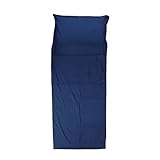 2 in1 Hüttenschlafsack,Dünner Komfort Reiseschlafsack,75×210CM Ultra-Leichter Reise-Schlafsack mit Kissen-Fach,Schlafsack Ultraleicht Innenschlafsack,Reisebettwäsche,Travel-Sheet (Blau)