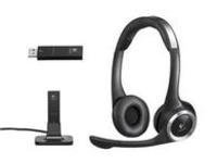 Logitech Clear Chat - Auriculares de diadema abiertos (inalámbrico, USB, con micrófono), negro