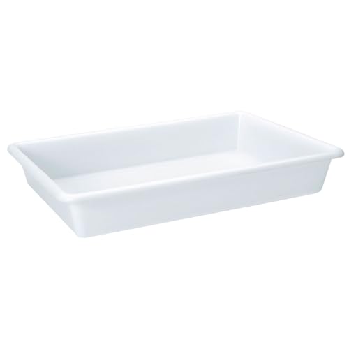 Tradineur - Bandeja Rectangular de hostelería - Fabricado en Polipropileno - Apta para microondas y lavavajillas - Capacidad de 13 litros - 8,5 x 54-39,5 cm - Color Blanco