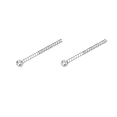Image of METALLIXITY Shoulder Swing Lifting Bolt (M6x70mm) 2Pcs, 304 Stainless Steel Eye Bolts - for Home Renovation, Pipeline Gate Valves Fasteners, Silver