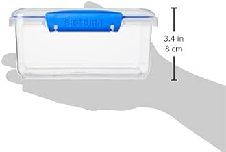 Sistema KLIP IT Rectangular Collection Food Storage Container, 33.8 oz./1.0 L, Clear/Blue, 3 Count