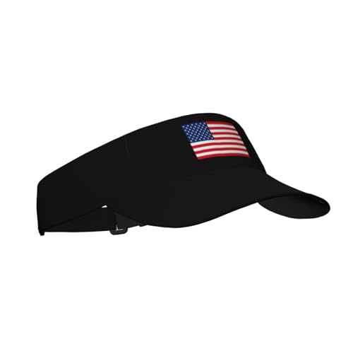 American Flag Stars USA Flag Sports Sun Visor Hats Adjustable Men Women Lightweight Packable Cooling Empty Top Visor Hat for Running Tennis Golf
