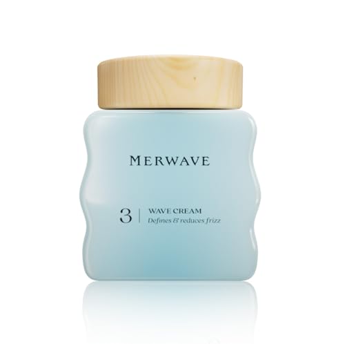 MERWAVE Wave Cream for Wavy Hair | Lightweight Frizz Control & Wave Definition | Pracaxi Oil & Flaxseed | 300ml | No Silicones Sulphates or Parabens