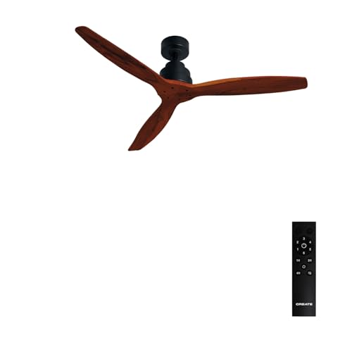Create Windstylance Natural Wood Ventilador De Techo Negro Aspas Madera Oscura Con Mando 40w, Silencioso, Ø132 Cm, 6 Velocidades, Temporizador, Verano-Invierno, Doble Altura, Motor Dc Create Windstylance Natural Wood Ventilador De Techo Negro Aspas Madera Oscura Con Mando 40w, Silencioso, Ø132 Cm, 6 Velocidades, Temporizador, Verano-Invierno, Doble Altura, Motor Dc