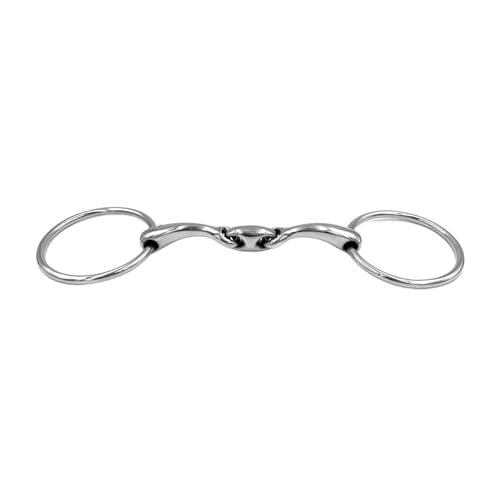 Equine Smile ES0122 Gebiss ErgoBit Wassertrense Doppelt Gebrochen anatomisch geformtes maulfreundliches aus Edelstahl Ringdurchmesser 65 mm / 14 mm (13.5 cm)
