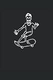 Skeleton Skateboard Funny Skater: Cuaderno de notas  Rayas  6 \"x9\" (15,24 x 22,86 cm), 120 páginas, papel crema, cubierta mate