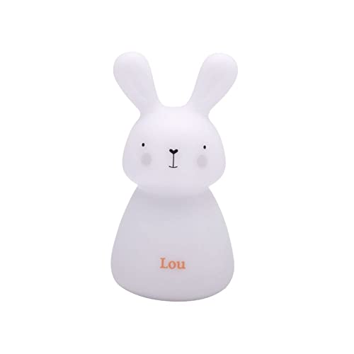 Olala® - Veilleuse LED Nomade Lapin pour Bébé et Enfant - Déco Lumineuse idéale pour Cadeau dès la Naissance pour Fille et Garçon - Rechargeable USB avec Grande Autonomie (10h) (Blanc) Cover