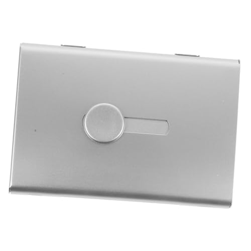 Housoutil Metal Business Card Holder Slide Out Case Visit Card Organizer Office Supplies