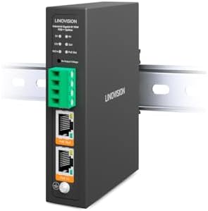 LINOVISION Industrial Gigabit 90W POE++ Splitter with IEEE802.3bt PoE and DC 5/9/12/24V Output, Din Rail Mounting, IEEE802.3bt PoE to PoE and DC Power Supply for PTZ Cameras, Access Control Systems