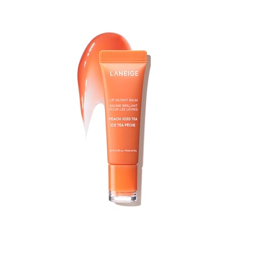 LANEIGE Lip Glowy Balm: Sheer Tinted Lip Treatment Balm Tube with Shea & Murumuru Butters for Hydrating, Moisturizing, Glossy, Non-Sticky Shine, Berry | Korean Skin Care, Peach Iced Tea