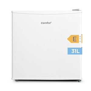 Comfee Freistehend, RCU40WH2(E) Mini Gefrierschrank/31L / 4-Sterne-Gefrierfach/Kompakte Größe/Reversibles Türscharnier/Verstellbare Standfüße / 147kWh/Jahr/Weiß