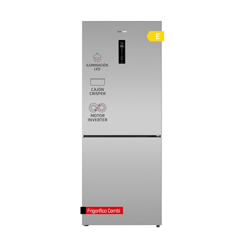 Corberó - Frigorífico Combi | CCT1857024NFXINV | 417L | 67x70,3x185 | Display en Puerta | Tecnología Inverter | Silver Trim | Cajón Crisper | Purificador | Luz LED | Inox