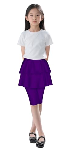 iLover Girl Leggings with Ruffle Skirt Pants Little Kids Skinny Stretch Ankle Length Pantskirt 4-124