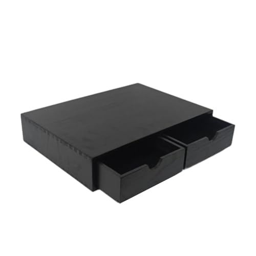 SZLIFE Contenitore per Capsule di caffè salvaspazio in Legno con 2 cassetti per Bar e Ufficio, Nero