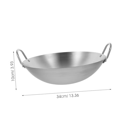 Wok de acero inoxidable con doble asa OUNONA miniatura 2