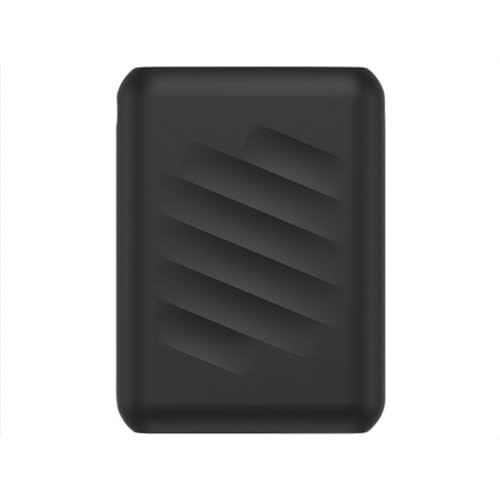 Mini banco de energía compacto 20000 mAh negro cargador de bolsillo portátil LED