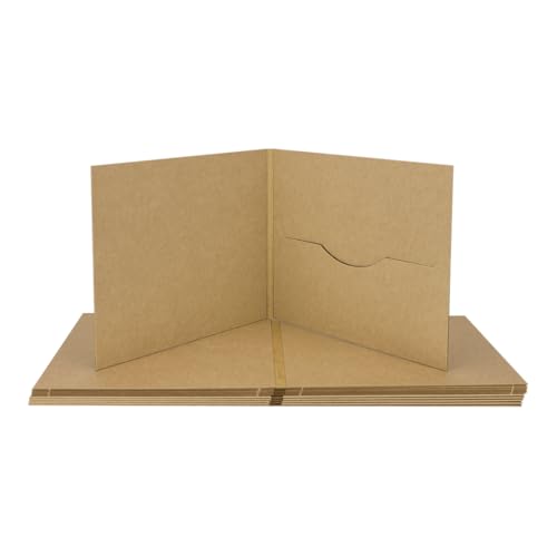 Digifile Lot de 10 pochettes CD avec 1 fente en papier kraft 283 g/m² Marron