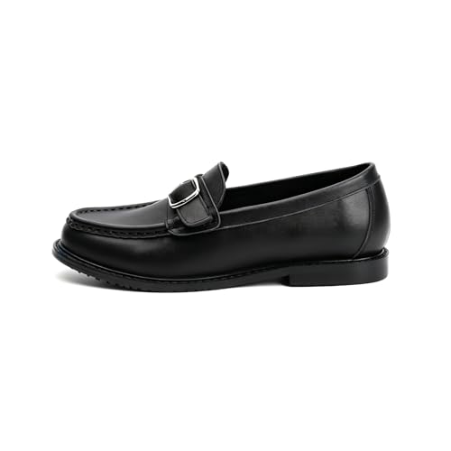 Image of XOBZJH Vintage Penny Loafers for Women Handmade Natural Calf Hair Flats with Arch Support,Comfortable Designer Work Walking Shoes