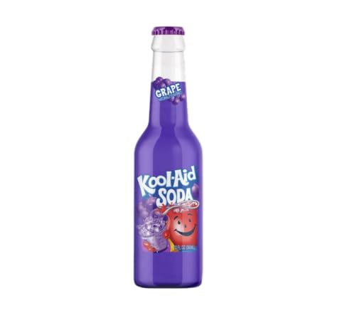Kool Aid Soda Variety Pack – 5 Flavor Assortment, 12 oz Glass Bottles – Grape, Blue Raspberry Lemonade, Orange, Black Cherry & Sharkleberry Fin – New Fizzy Kool Aid Drinks