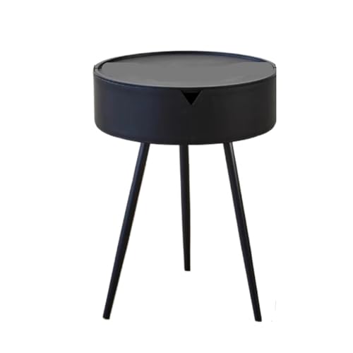 SLOQYNAPU Mesita de Noche Redonda con Almacenamiento - Mesita de Noche for Dormitorio, Mesa Auxiliar pequeña for Sala de Estar/balcón