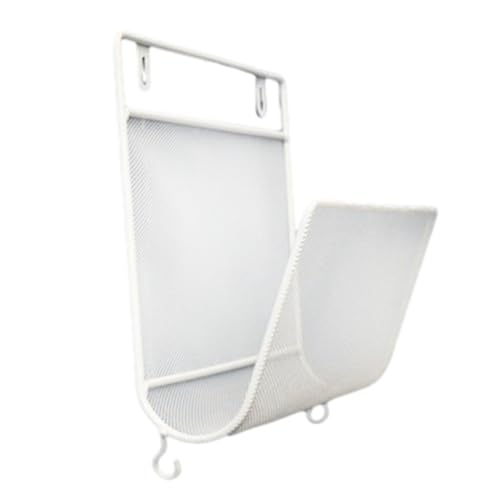 Pawlickio - Estantería para libros, revistero de metal, estantería de pared, estantería de pared, oficina, estilo sencillo, color blanco