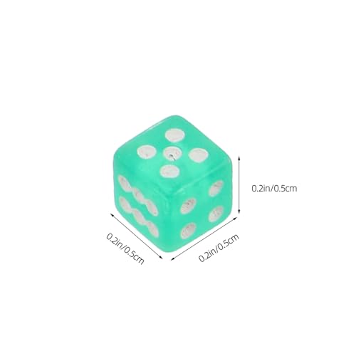 Dados mini transparentes verdes para proyectos educativos escolares y enseñanza de matemáticas 2