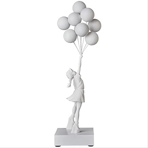 Mkoj Sculptures Decor Luxurious Balloon Girl Statues Banksy Flying Balloons Girl Art Sculpture Resin Craft Home Decoration 57Cm 57Cm Red Balloon #TOP1