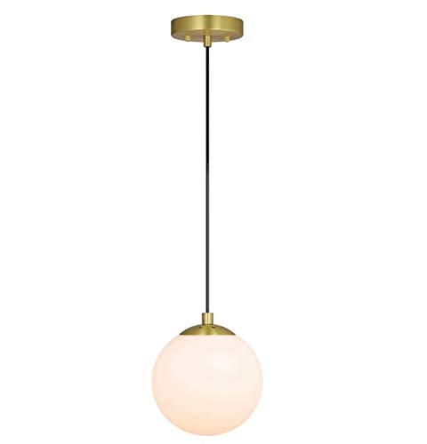 Lighting Pendant Lighting 1 Light Globe Pendant Light, Modern Adjustable Kitchen Hanging Ceiling Light Satin Brass Cover