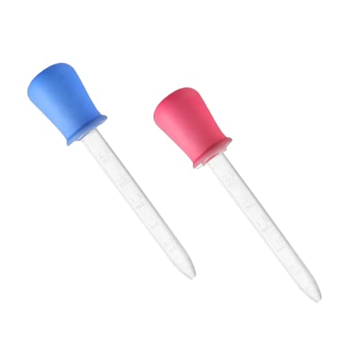 2 Piezas de Pipetas de Silicona Cuentagotas, 2.5 ML Plástico Pipetas Cuentagotas, Gel de Sílice Policromático Punta de Bola Gotero de líquido, con Escamas Pipetas, para Moldes de Caramelo Fabricación