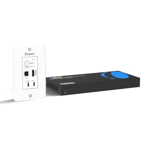 Image of OREI 4K HDBaseT HDMI & USB-C KVM Extender Wall Plate - 330ft Over Cat6, 18Gbps, HDR10, USB 2.0, PoC, Dual Input