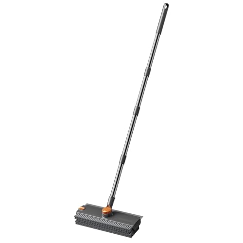 デッキブラシ 掃除用ブラシ 3in1 145cm ウォータースクレーパー 水切りワイパー 3段長さ調節可能 耐久性 ベランダ/玄関/床/屋外/庭園/お風呂にも適用 プールといっ掃除用品 (ホワイト)