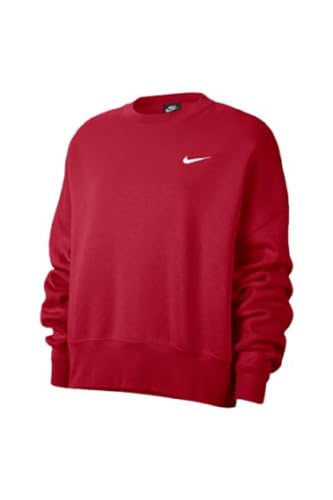 Nike Womens Team Fleece Sweatshirt Crew | Roomy & Loose Fit, Relaxed Style (US, Alpha, Small, Regular, Regular, Crimson)