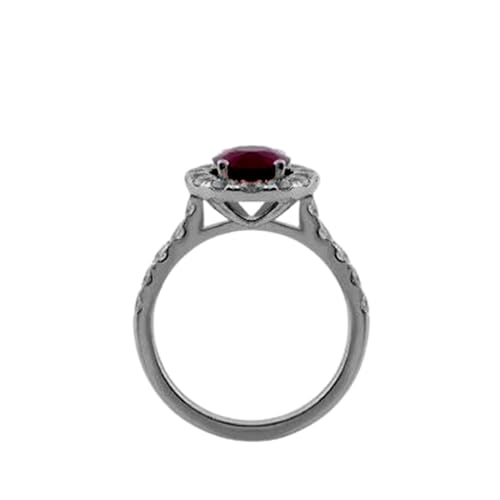 Bague en argent 925 massif et grenat rouge véritable anti-ternissement