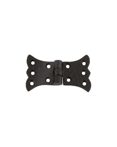 Kooples Hardware Butterfly Hinge – 85mm x 35mm Decorative Cabinet Hinge, Black Iron Finish, Surface Mount for Furniture, Doors & Boxes