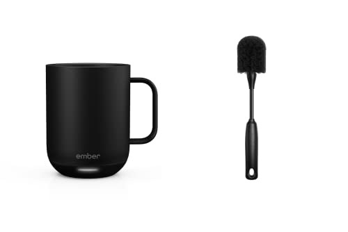Ember Temperature Control Smart Mug 2, 14 oz + Bottle Brush Bundle, Black