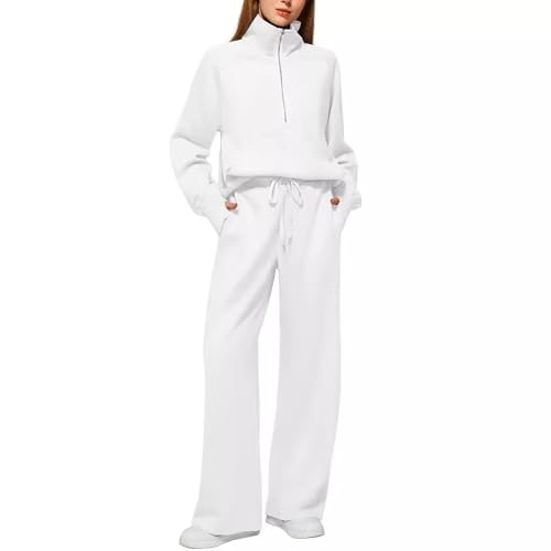 Lounge Wear Sets For Women Uk Women'S Fashion Tracksuit Full Set Comfort Long Sleeve Activewear Fall Outfits Gym Set 2 Piece Ladies Sweatshirts Sweatpants Zip Coat Tops Trousers Sets Clothing