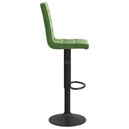 Tabourets de bar réglables hauteur assise velours vert et acier - 5