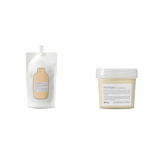 Davines NOUNOU Shampoo Refill (500ml) & Conditioner (250ml) Duo, to Gently Cleanse and Condition while Restoring Hydration, Softness, and Shine to Dry or Chemically Treated Hair, (2 Piece Set)