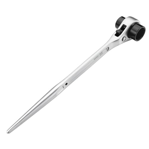 Lanties Double Socket Ratchet Wrench Vanadium 19x22mm 3/4x7/8 Scaffold Wrench Double Ended Socket Ratcheting Podger for Scaffolding Building Construction Garage Workshops Car Maintenance