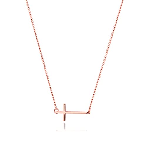 WDSHOW Sideways Cross Necklace,Rose Gold or Silver,16.5-18.5 inch WDSHOW Sideways Cross Necklace,Rose Gold or Silver,16.5-18.5 inch