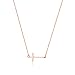 WDSHOW Sideways Cross Necklace,Rose Gold or Silver,16.5-18.5 inch
