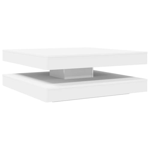 Table basse en bois d'ingénierie blanc au design pivotant d'architecte - 7